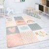 Paco Home Tappeto Bambini Cameretta Da Gioco Bebè Diamanti Stelle Grigio Rosa Bianco 80x150 Cm -Armonia Decor 64010942 1