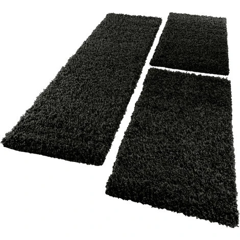 Paco Home Parure Scendiletto Set Di Runner 3 Pezzi Tappeto Shaggy Tappeto Runner Nero 2 Pezzi 60x100 1 Pezzo 70x250 5 Paco Home Parure Scendiletto Set Di Runner 3 Pezzi Tappeto Shaggy Tappeto Runner Nero 2 Pezzi 60x100 1 Pezzo 70x250 - immagine 3