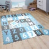 Paco Home Tappeto Puzzle Bambini Da Gioco Schiuma Bebè Ragazzi Numeri Lettere Pastello Blu 32x32 Cm X 36 Pezzi -Armonia Decor 64011511 1