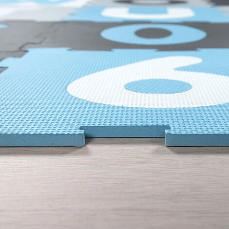 Paco Home Tappeto Puzzle Bambini Da Gioco Schiuma Bebè Ragazzi Numeri Lettere Pastello Blu 32x32 Cm X 36 Pezzi 4 Paco Home Tappeto Puzzle Bambini Da Gioco Schiuma Bebè Ragazzi Numeri Lettere Pastello Blu 32x32 Cm X 36 Pezzi - immagine 2