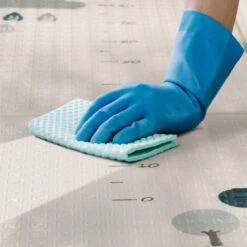 Paco Home Tappeto Bambini Gioco Gattonare Bebè Pieghevole Lavabile Reversibile ABC Crema Blu 150x200 Cm -Armonia Decor 64012188 5