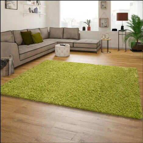 Paco Home Tappeto Shaggy / A Pelo Alto / A Pelo Lungo / Tappeto A Tinta Unita In Verde 60x100 Cm 4 Paco Home Tappeto Shaggy / A Pelo Alto / A Pelo Lungo / Tappeto A Tinta Unita In Verde 60x100 Cm - immagine 2