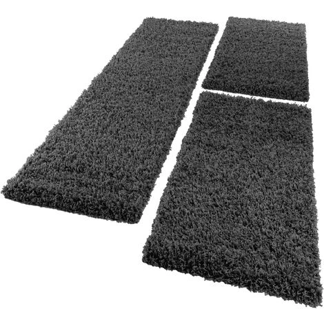 Paco Home Parure Scendiletto Set Di Runner 3 Pezzi Tappeto Shaggy Tappeto Runner Antracite 2 Pezzi 60x100 1 Pezzo 70x250 4 Paco Home Parure Scendiletto Set Di Runner 3 Pezzi Tappeto Shaggy Tappeto Runner Antracite 2 Pezzi 60x100 1 Pezzo 70x250 - immagine 2