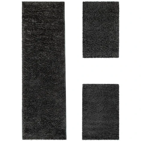 Paco Home Parure Scendiletto Set Di Runner 3 Pezzi Tappeto Shaggy Tappeto Runner Antracite 2 Pezzi 60x100 1 Pezzo 70x250 5 Paco Home Parure Scendiletto Set Di Runner 3 Pezzi Tappeto Shaggy Tappeto Runner Antracite 2 Pezzi 60x100 1 Pezzo 70x250 - immagine 3