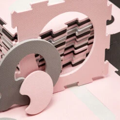 Paco Home Tappeto Puzzle Bambini Gioco Schiuma Bebè Ragazze Numeri Lettere Pastello Rosa 32x32 Cm X 36 Pezzi -Armonia Decor 64012982 4