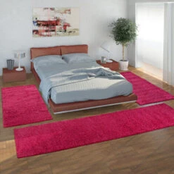 Paco Home Parure Scendiletto Set Di Runner 3 Pezzi Tappeto Shaggy Tappeto Runner Rose 2 Pezzi 70x140 1 Pezzo 70x250