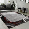 Paco Home Tappeto Per Salotto Tappeto Di Design Bordo Mélange Grigio Nero Crema 60x100 Cm