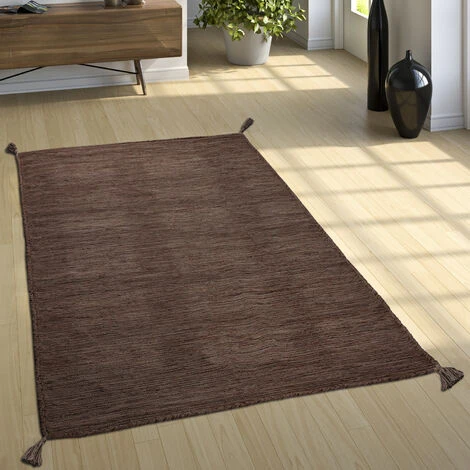 Paco Home Tappeto Design Tessuto Kelim Lavorato A Mano 100% Cotone Moderno Mélange Marrone 60x110 Cm 3 Paco Home Tappeto Design Tessuto Kelim Lavorato A Mano 100% Cotone Moderno Mélange Marrone 60x110 Cm