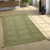 Paco Home Tappeto Design Tessuto Kelim Lavorato A Mano 100% Cotone Moderno Mélange Verde 60x110 Cm -Armonia Decor 64013927 1