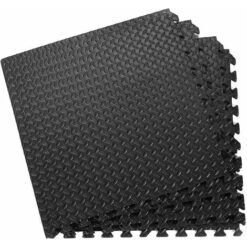 GIANTEX - 12 Pezzi Tappetino Puzzle Fitness Tappeto Protettivo In Schiuma Eva Con Tessere A Incastro Per Palestra Ginnastica 60 X 60 Cm (nero)