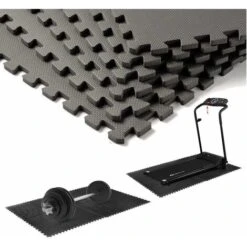 GIANTEX - 12 Pezzi Tappetino Puzzle Fitness Tappeto Protettivo In Schiuma Eva Con Tessere A Incastro Per Palestra Ginnastica 60 X 60 Cm (nero) 10 GIANTEX - 12 Pezzi Tappetino Puzzle Fitness Tappeto Protettivo In Schiuma Eva Con Tessere A Incastro Per Palestra Ginnastica 60 X 60 Cm (nero) -Armonia Decor 64522108 4