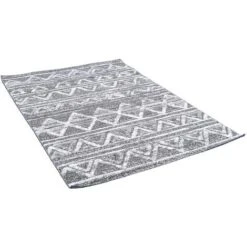 Tappeto Berbero Con Motivi A Rilievo Bianco E Grigio 160 X 230 Cm ERGA -Armonia Decor 65111001 3