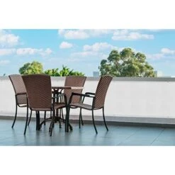 Frangivista Balcone Per Protezione Privacy Balcone Per Giardino Con Occhielli E Corda Protezione UV - 75x500cm Bianco -Armonia Decor 65296478 2