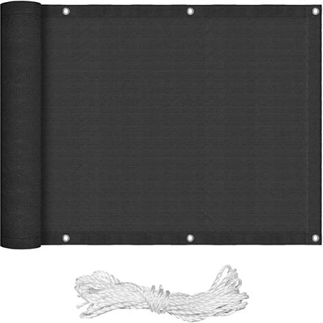 Frangivista Balcone Per Protezione Privacy Balcone Per Giardino Con Occhielli E Corda Protezione UV - 75x300cm Antracite 3 Frangivista Balcone Per Protezione Privacy Balcone Per Giardino Con Occhielli E Corda Protezione UV - 75x300cm Antracite