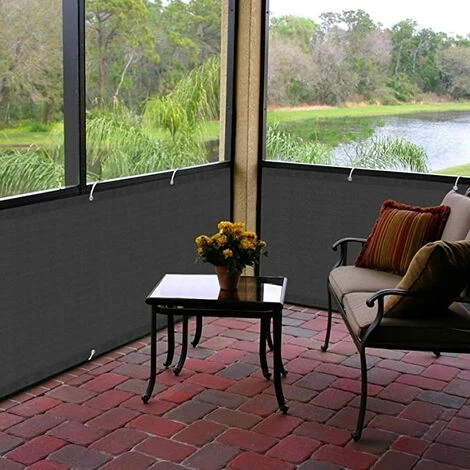 Frangivista Balcone Per Protezione Privacy Balcone Per Giardino Con Occhielli E Corda Protezione UV - 75x300cm Antracite 4 Frangivista Balcone Per Protezione Privacy Balcone Per Giardino Con Occhielli E Corda Protezione UV - 75x300cm Antracite - immagine 2