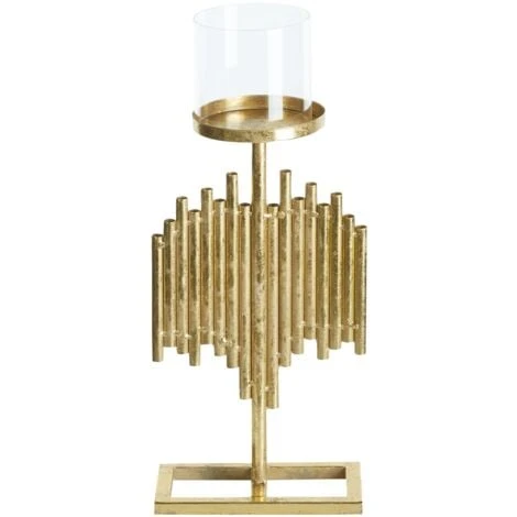 Portacandele Moderno In Metallo E Vetro Color Oro 47 Cm Nias 3 Portacandele Moderno In Metallo E Vetro Color Oro 47 Cm Nias