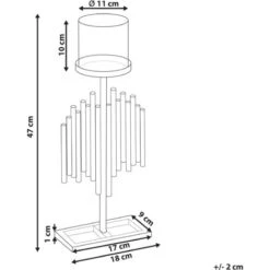 Portacandele Moderno In Metallo E Vetro Color Oro 47 Cm Nias -Armonia Decor 65619090 3