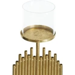 Portacandele Moderno In Metallo E Vetro Color Oro 47 Cm Nias -Armonia Decor 65619090 5