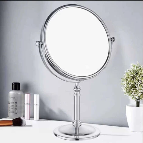 Specchio Cosmetico Ovale Da Trucco Con Zoom Girevole Da Appoggio Specchio Di Ingrandimento Portatile Per Barba Rasatura Con Base Da Tavolo 17x13 Cm 4 Specchio Cosmetico Ovale Da Trucco Con Zoom Girevole Da Appoggio Specchio Di Ingrandimento Portatile Per Barba Rasatura Con Base Da Tavolo 17x13 Cm - immagine 2