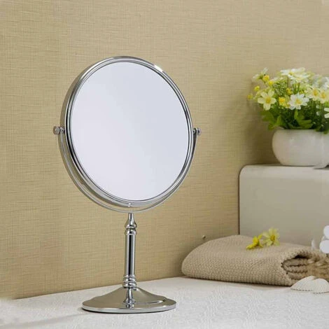 Specchio Cosmetico Ovale Da Trucco Con Zoom Girevole Da Appoggio Specchio Di Ingrandimento Portatile Per Barba Rasatura Con Base Da Tavolo 17x13 Cm 5 Specchio Cosmetico Ovale Da Trucco Con Zoom Girevole Da Appoggio Specchio Di Ingrandimento Portatile Per Barba Rasatura Con Base Da Tavolo 17x13 Cm - immagine 3