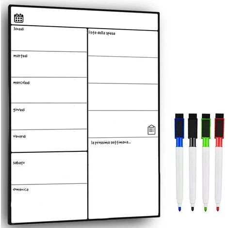 Lavagna Magnetica Bianca 43x30 In Alluminio Frigorifero Pennarelli Cancellabili 5 Lavagna Magnetica Bianca 43x30 In Alluminio Frigorifero Pennarelli Cancellabili - immagine 3