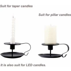 READCLY-Candeliere In Ferro Nero, Candeliere Con Manico Regali Per Feste, Matrimoni, Feste, San Valentino (nero, 1) -Armonia Decor 66735061 3