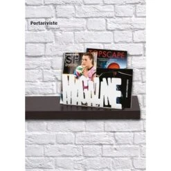 King Home PORTARIVISTE BIANCO NEWS CON MANIGLIE In Metallo Verniciato 29x7x32,5h Cm -Armonia Decor 67359315 4