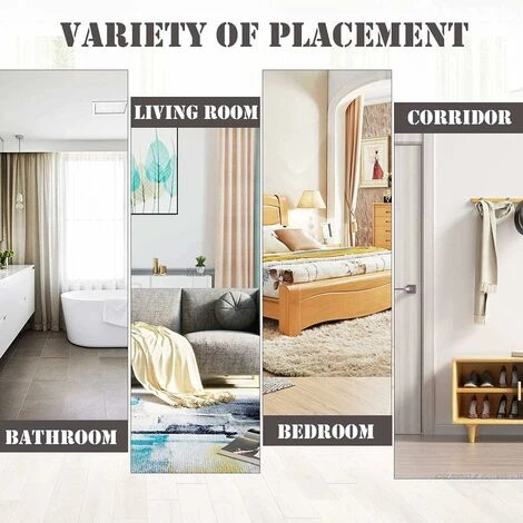 RELAX4LIFE Specchio A Figura Intera 2 In 1, Specchio Da Terra E Da Parete In Legno Con Cornice Rettangolare, Specchio Inclinato Da Pavimento, Per Camera Da Letto, Soggiorno E Ufficio (naturale) 7 RELAX4LIFE Specchio A Figura Intera 2 In 1, Specchio Da Terra E Da Parete In Legno Con Cornice Rettangolare, Specchio Inclinato Da Pavimento, Per Camera Da Letto, Soggiorno E Ufficio (naturale) - immagine 5