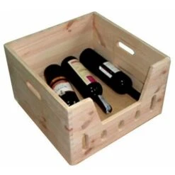 CONTENITORE CESTA LEGNO BOTTLE Cm 38x37 H 25 XTRA