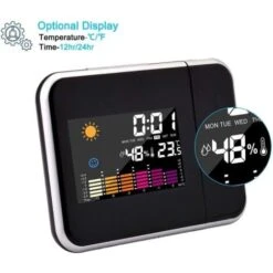 Sveglia Da Comodino Digitale Con Proiettore Laser Igrometro Orologio Data JS-016 -Armonia Decor 67886061 4
