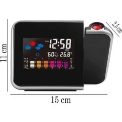 Sveglia Da Comodino Digitale Con Proiettore Laser Igrometro Orologio Data JS-016 -Armonia Decor 67886061 5