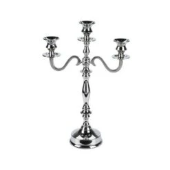 N/A CANDELIERE A 3 POSTI H39CM ARGENTO IN ALLUMINIO