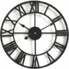 Grande Orologio Da Parete In Ferro Retrò Rotondo Silenzioso A Batteria Numeri Romani Arredamento Soggiorno In Stile Vintage Nero （40 Cm） -Armonia Decor 67909481 1