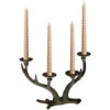Relaxdays Portacandele A Quattro Bracci, Design A Corna Di Cervo, Candelabro Vintage Per Candele Lunghe, Ghisa, Marrone -Armonia Decor 67944476 1