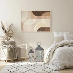 Rebecca Mobili 2 Lanterne Portacandele Metallo Legno Pvc Metallo 52x28x28 -Armonia Decor 69481638 3