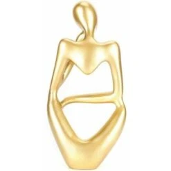 The Thinker Statue, Handmade Abstract Thinker Sculpture Modern Fine Art Figure For Home Office Desk Decoration-Golden Reverie Left -Armonia Decor 69716675 4