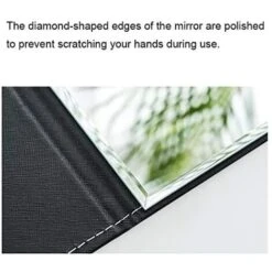 MINKUROW Specchio Da Tavolo Pieghevole In Ecopelle Specchio Da Tavolo Specchio Da Terra Trasparente Specchio Da Viaggio Compatto (Nero) -Armonia Decor 69787968 4