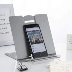 MINKUROW Scaffale Da Lettura, Fermalibri Supporto Per Libri Di Cucina Pieghevole In Metallo Regolabile A 6 Livelli Per Bambini Adulti Per Cucina, Studio, Ufficio, Tesi Scolastica (Grigio) 9 MINKUROW Scaffale Da Lettura, Fermalibri Supporto Per Libri Di Cucina Pieghevole In Metallo Regolabile A 6 Livelli Per Bambini Adulti Per Cucina, Studio, Ufficio, Tesi Scolastica (Grigio) -Armonia Decor 69788655 3