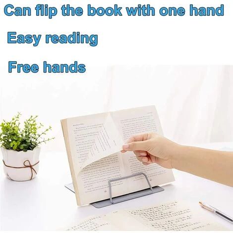 MINKUROW Scaffale Da Lettura, Fermalibri Supporto Per Libri Di Cucina Pieghevole In Metallo Regolabile A 6 Livelli Per Bambini Adulti Per Cucina, Studio, Ufficio, Tesi Scolastica (Grigio) 7 MINKUROW Scaffale Da Lettura, Fermalibri Supporto Per Libri Di Cucina Pieghevole In Metallo Regolabile A 6 Livelli Per Bambini Adulti Per Cucina, Studio, Ufficio, Tesi Scolastica (Grigio) - immagine 5