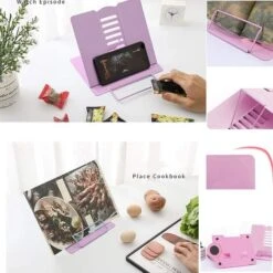 MINKUROW Scaffale Da Lettura, Fermalibri 6 Livelli Regolabile In Metallo Pieghevole Portalibri Di Cucina Per Bambini Adulti Per Cucina, Studio, Ufficio, Scuola (Rosa) 10 MINKUROW Scaffale Da Lettura, Fermalibri 6 Livelli Regolabile In Metallo Pieghevole Portalibri Di Cucina Per Bambini Adulti Per Cucina, Studio, Ufficio, Scuola (Rosa) -Armonia Decor 69790424 4