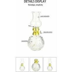 Lanterna A Cherosene Con Barattolo Di Lampada A Olio - Lampade Classiche Da Uragano Per Interni (7 Pollici) -Armonia Decor 69809197 4