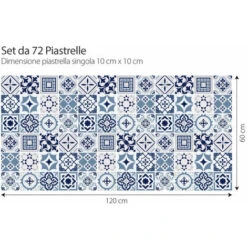 Fes Blu | Adesivi Per Piastrelle In Pvc Impermeabile Per Bagno E Cucina 24 Piastrelle 10x10 Cm 10 Fes Blu | Adesivi Per Piastrelle In Pvc Impermeabile Per Bagno E Cucina 24 Piastrelle 10x10 Cm -Armonia Decor 69819578 4