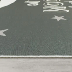 Paco Home Tappeto Per I Bambini, Tappeto Lavabile Per La Camera Dei Bambini Con Stelle, Luna E Motivi A Quadri 80x150 Cm, Grigio 2 -Armonia Decor 70328705 2