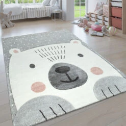 Paco Home Moderno Tappeto Per Bambini Per Cameretta In Colori Pastello, Graziosi Motivi Di Animali In 3D 80x150 Cm, Grigio 7