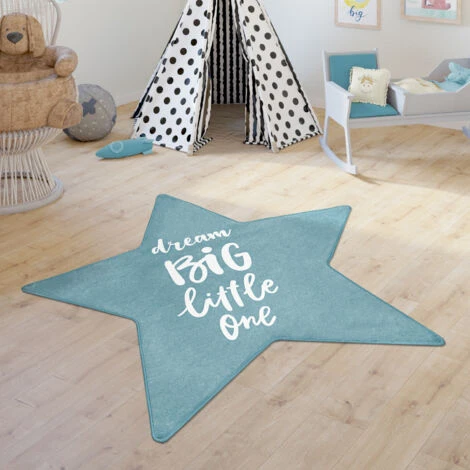 Paco Home Tappeto Bambini Femmine Maschi Tappeto Cameretta Stelle Moderno Con Scritta Blu, Forma A Stella Da 80 Cm 3 Paco Home Tappeto Bambini Femmine Maschi Tappeto Cameretta Stelle Moderno Con Scritta Blu, Forma A Stella Da 80 Cm