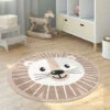 Paco Home Tappeto Bambini Cameretta Rotondo Moderno Femmine Maschi Luna Koala Leone Beige, 80 Cm Tondo 2 Paco Home Tappeto Bambini Cameretta Rotondo Moderno Femmine Maschi Luna Koala Leone Beige, 80 Cm Tondo -Armonia Decor 70334073 1