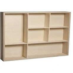 Rayher 62612000 in Legno Per Mensola Portaoggetti In Legno FSC Mix Credit, 26 x 26 x 4 cm, 7 scomparti