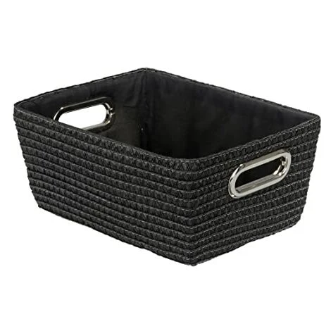 WENKO Cestino Cromo Nero - Cestino Per Il Bagno Capacità: 4.68 L, Polipropilene, 28 X 12 X 19.5 Cm, Nero 3 WENKO Cestino Cromo Nero - Cestino Per Il Bagno Capacità: 4.68 L, Polipropilene, 28 X 12 X 19.5 Cm, Nero