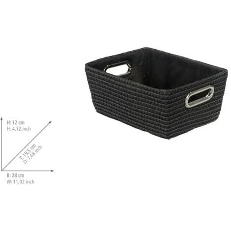 WENKO Cestino Cromo Nero - Cestino Per Il Bagno Capacità: 4.68 L, Polipropilene, 28 X 12 X 19.5 Cm, Nero 4 WENKO Cestino Cromo Nero - Cestino Per Il Bagno Capacità: 4.68 L, Polipropilene, 28 X 12 X 19.5 Cm, Nero - immagine 2
