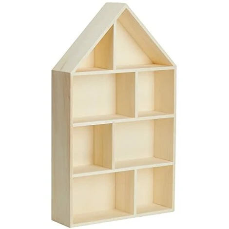 Rayher Bacheca Portaoggetti A Forma Di Casa, Legno FSC, 8 Scomparti, 30 X 50 X 8 Cm 3 Rayher Bacheca Portaoggetti A Forma Di Casa, Legno FSC, 8 Scomparti, 30 X 50 X 8 Cm